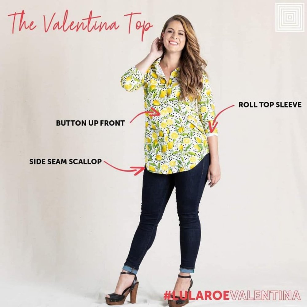 LuLaRoe Valentina Button Front Top Size XS NWT - Picture 11 of 12